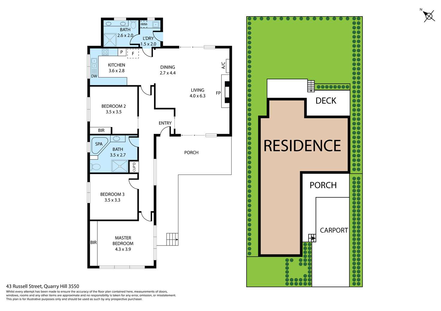 Floorplan of Homely house listing, 43 Russell Street, Quarry Hill VIC 3550