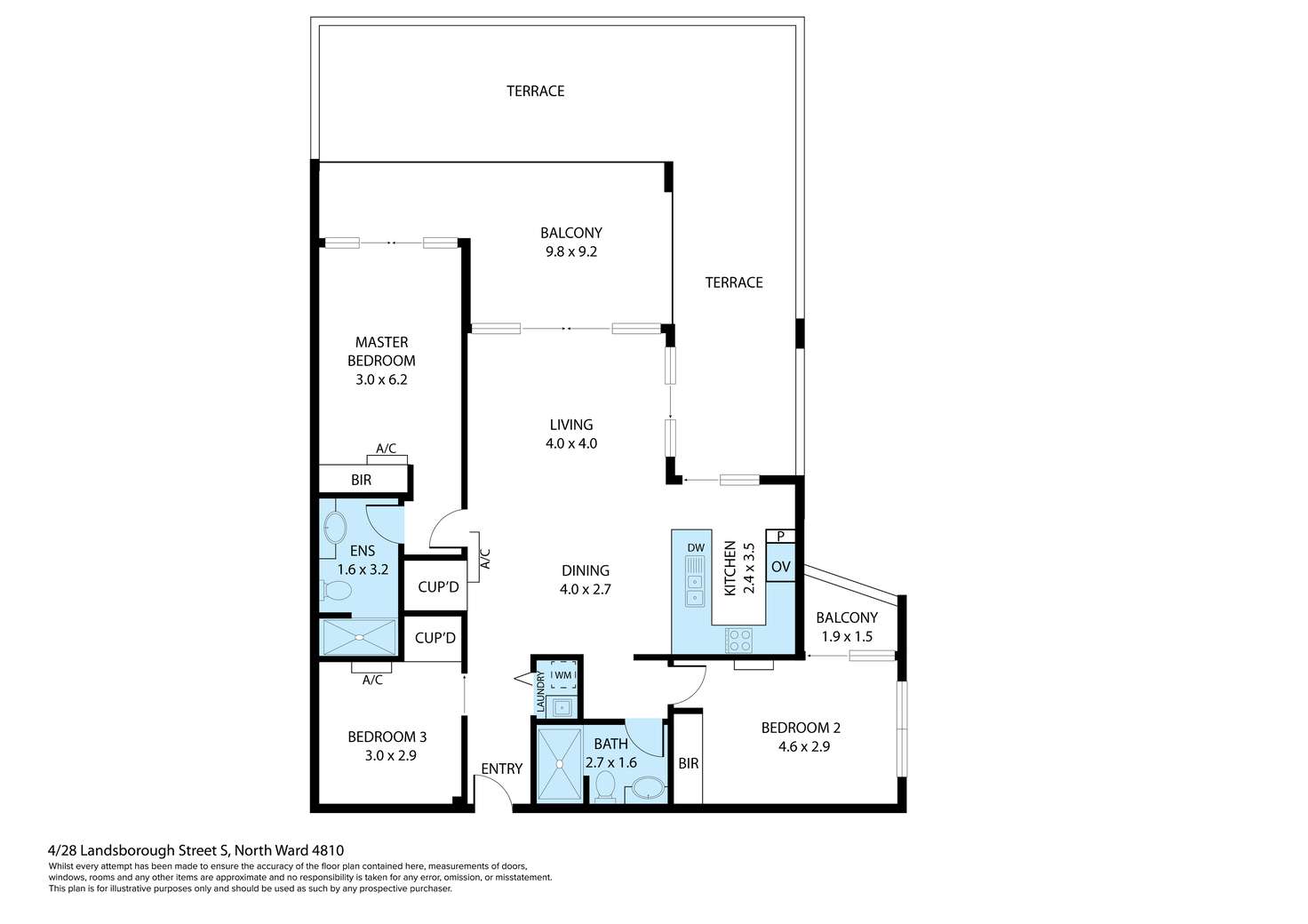 Floorplan of Homely unit listing, 4/28 Landsborough Street, North Ward QLD 4810