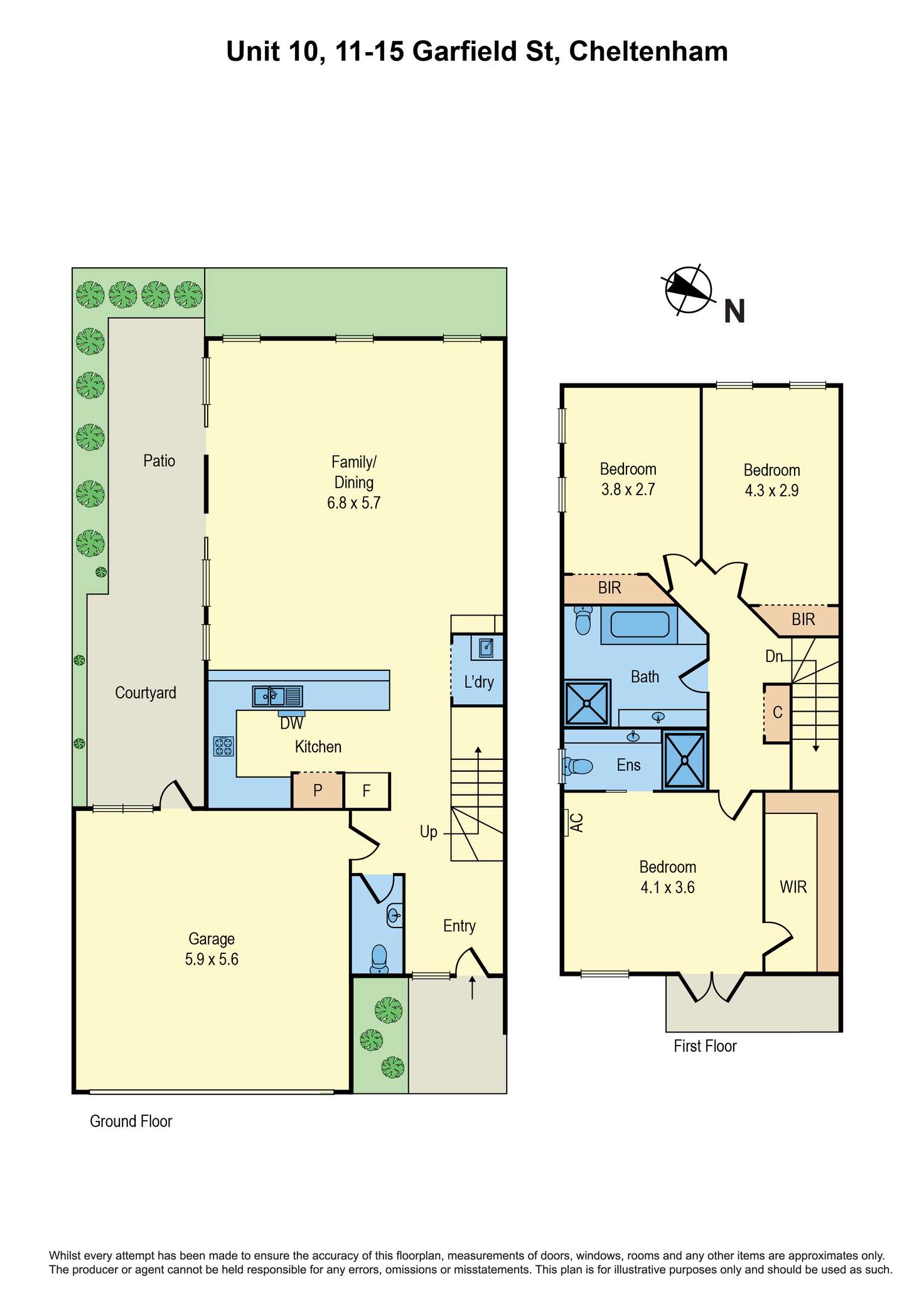 Floorplan of Homely townhouse listing, 10/11-15 Garfield Street, Cheltenham VIC 3192