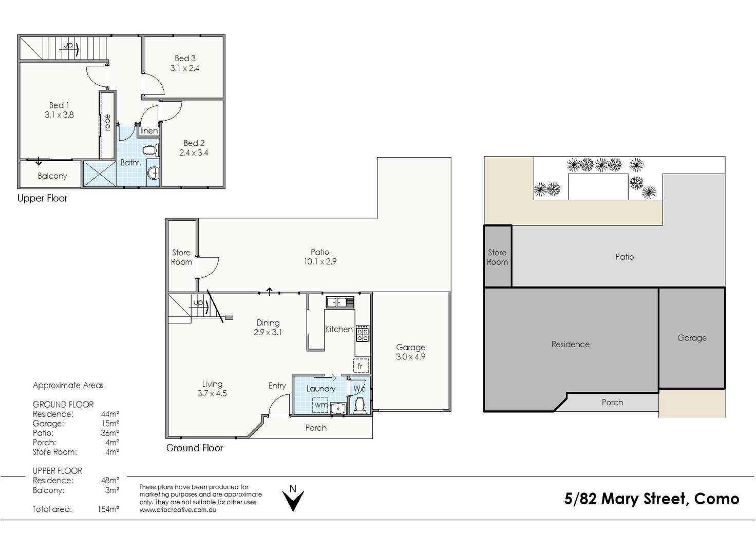 Floorplan of Homely townhouse listing, 5/82 Mary Street, Como WA 6152