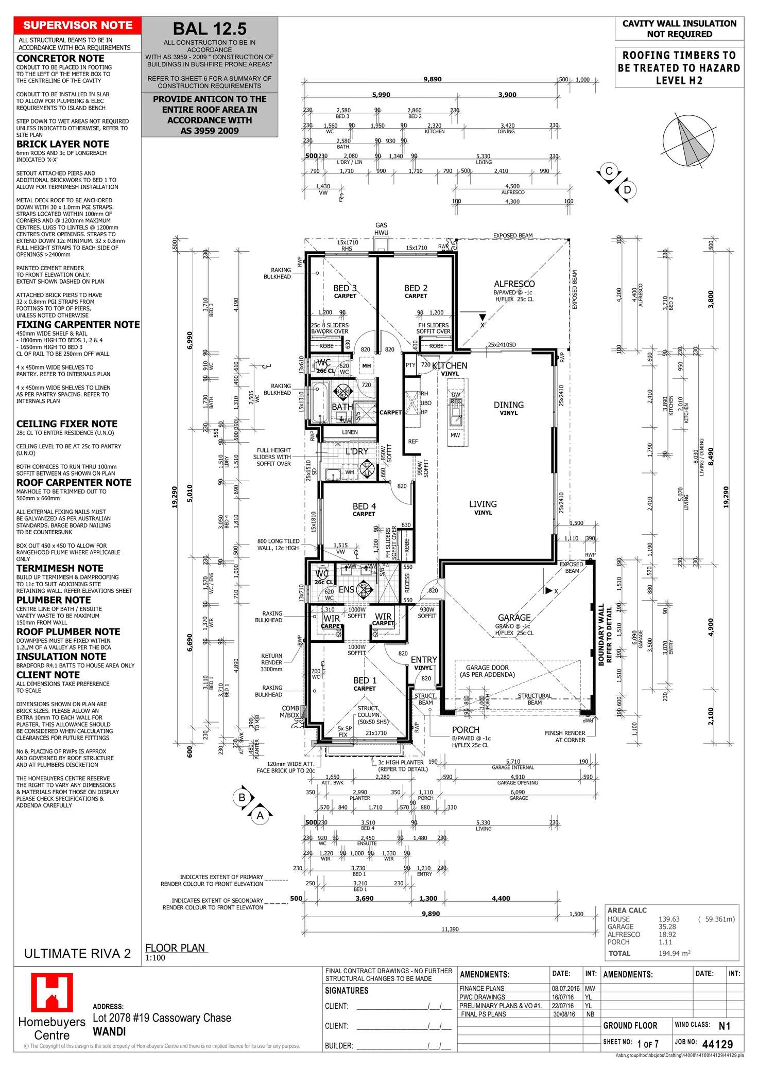 Floorplan of Homely house listing, 19 Cassowary Chase, Wandi WA 6167