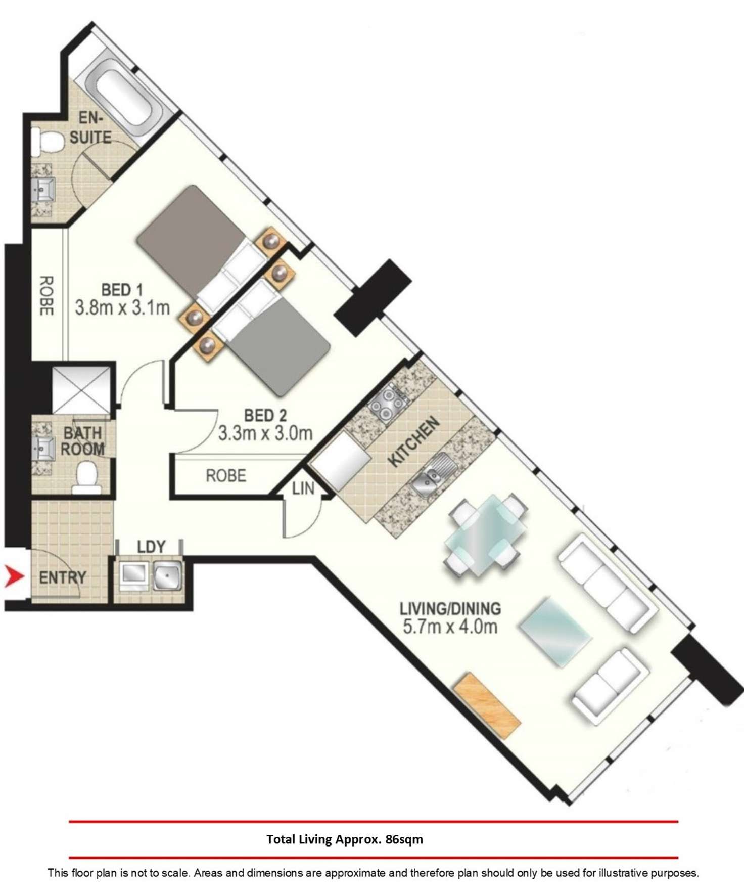 Floorplan of Homely apartment listing, 4704/501 Adelaide Street, Brisbane City QLD 4000