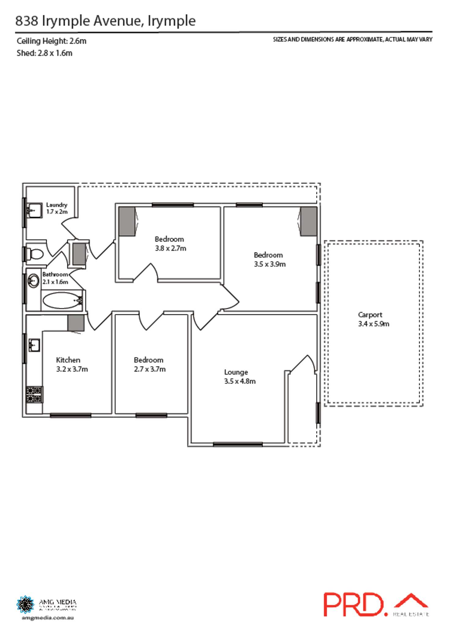 Floorplan of Homely house listing, 836 Irymple Avenue, Irymple VIC 3498