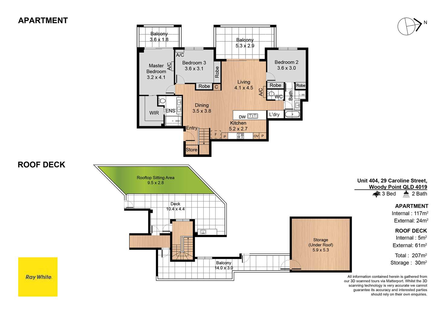 Floorplan of Homely unit listing, 404/29 Caroline Street, Woody Point QLD 4019