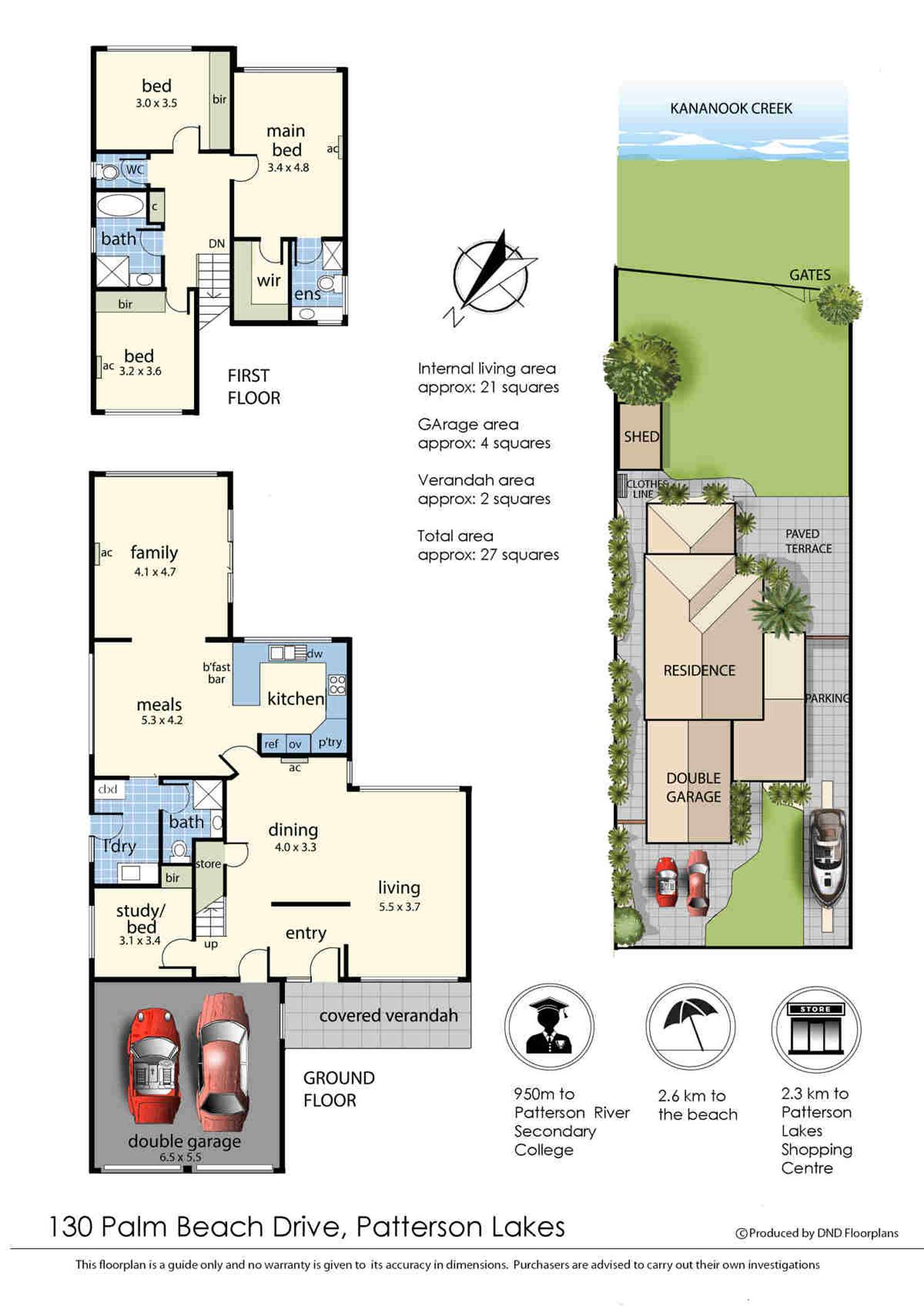 Floorplan of Homely house listing, 130 Palm Beach Drive, Patterson Lakes VIC 3197