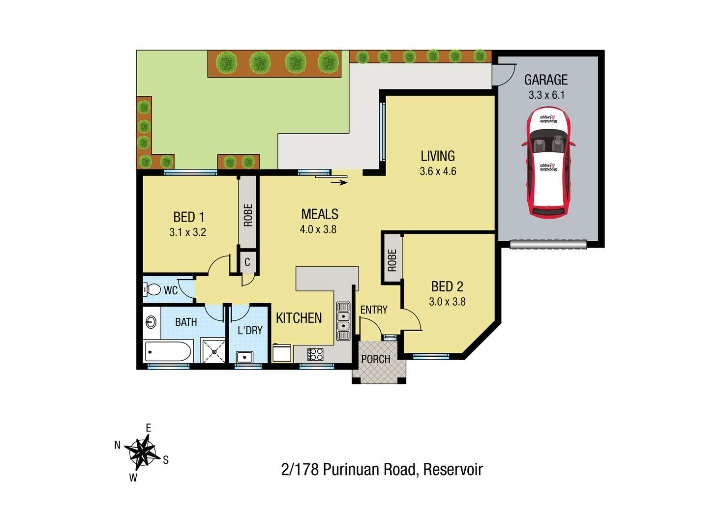 Floorplan of Homely unit listing, 2/178 Purinuan Road, Reservoir VIC 3073