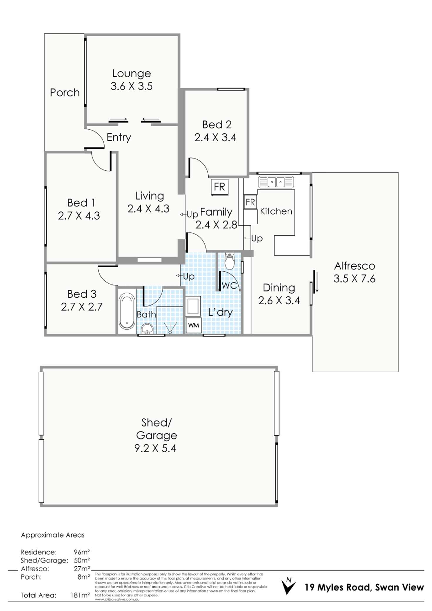 Floorplan of Homely house listing, 19 Myles Road, Swan View WA 6056