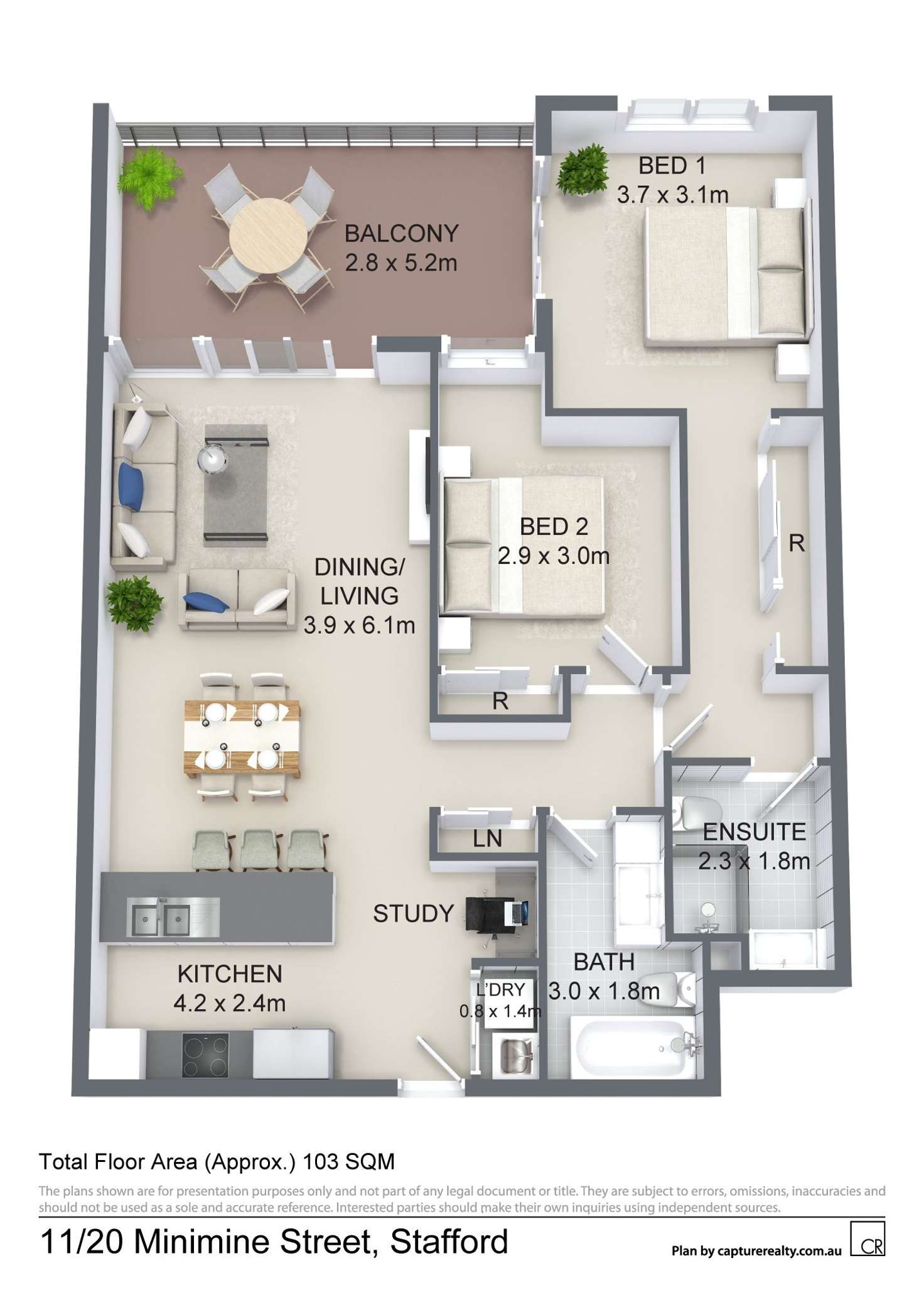Floorplan of Homely apartment listing, 11/20 Minimine Street, Stafford QLD 4053