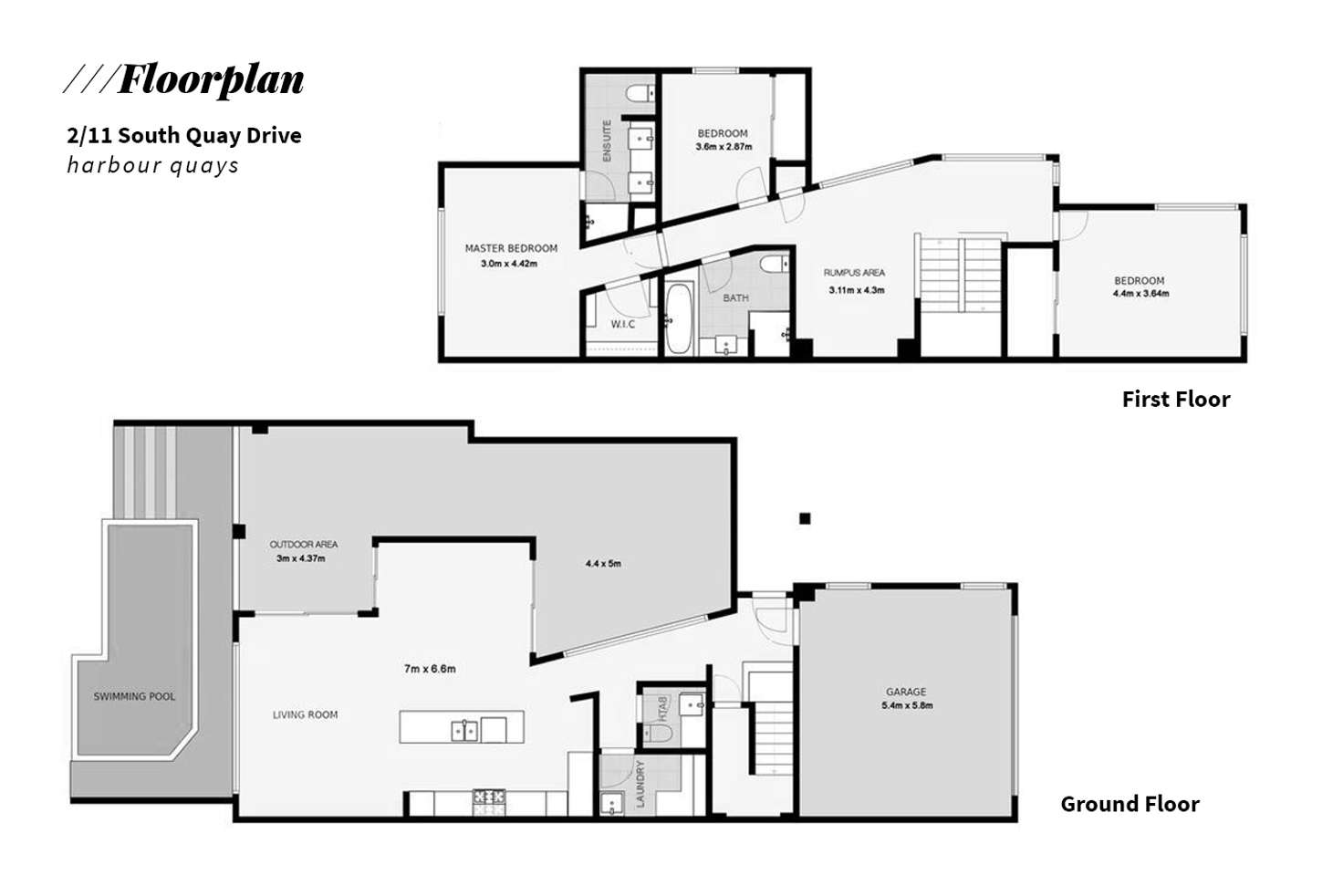 Floorplan of Homely semiDetached listing, 2/11 South Quay Drive, Biggera Waters QLD 4216