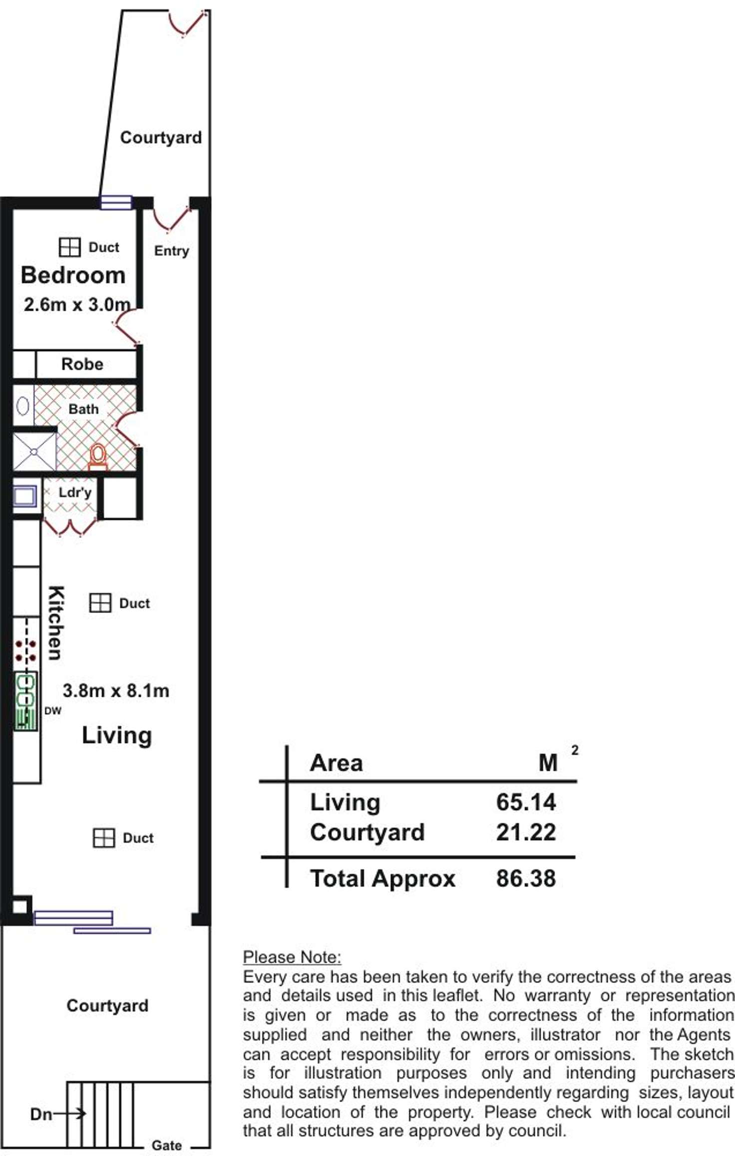 Floorplan of Homely apartment listing, 1/100 Rose Terrace, Wayville SA 5034