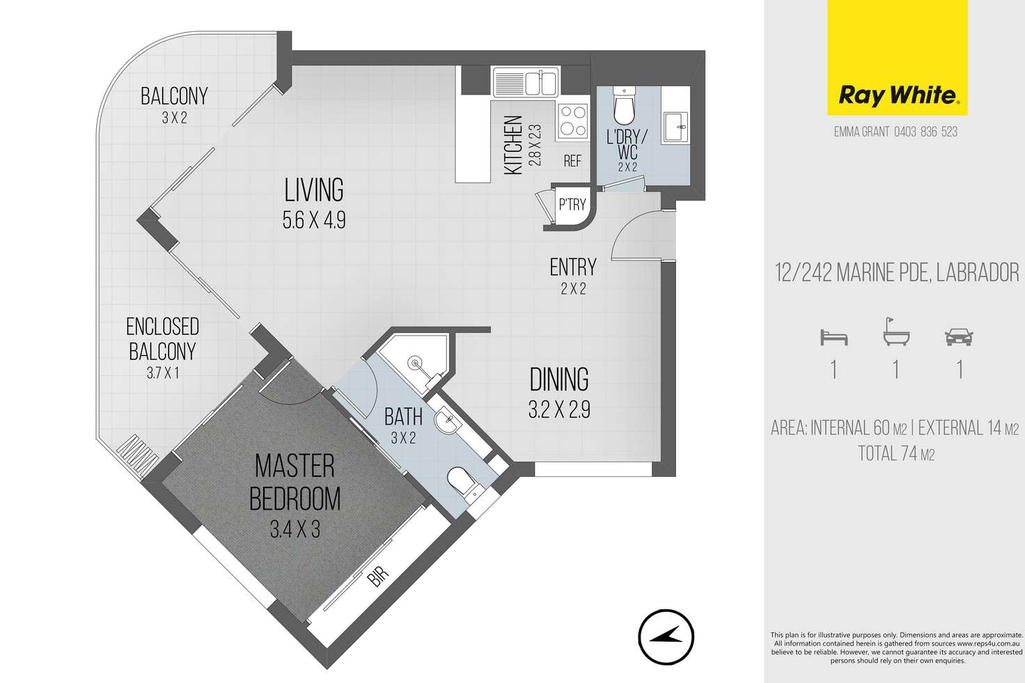 Floorplan of Homely apartment listing, 12/242-244 Marine Parade, Labrador QLD 4215