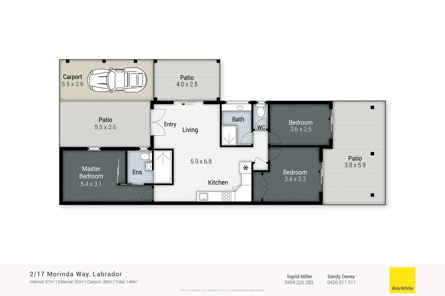 Floorplan of Homely semiDetached listing, 2/17 Morinda Way, Labrador QLD 4215