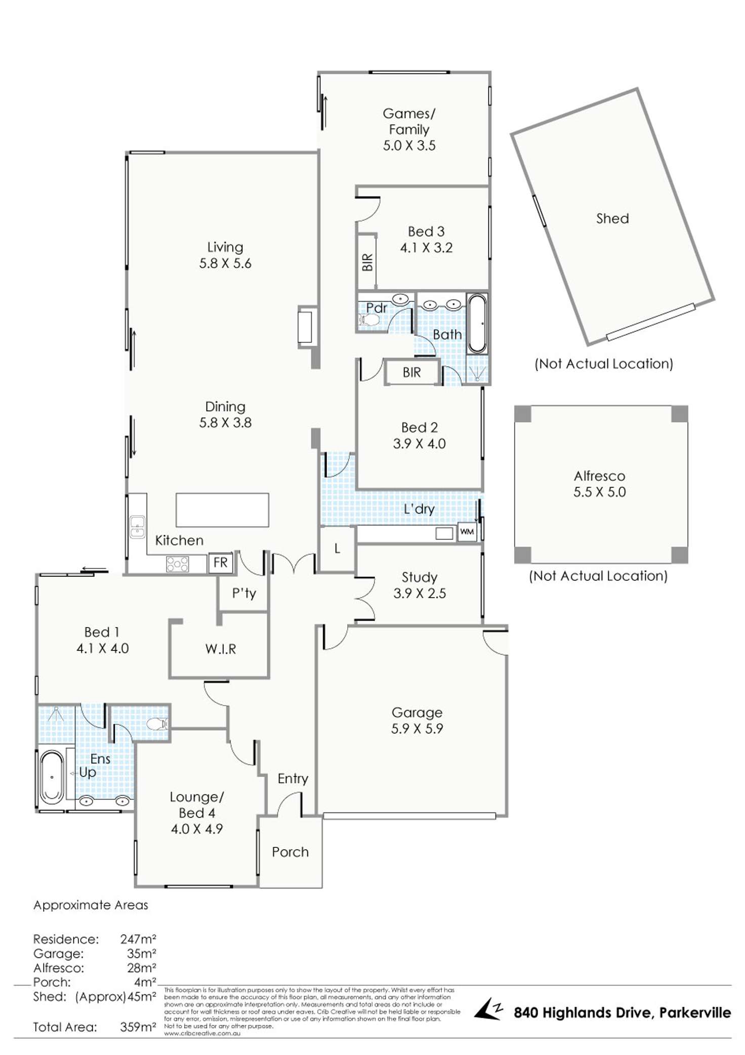 Floorplan of Homely house listing, 840 Highlands Drive, Parkerville WA 6081