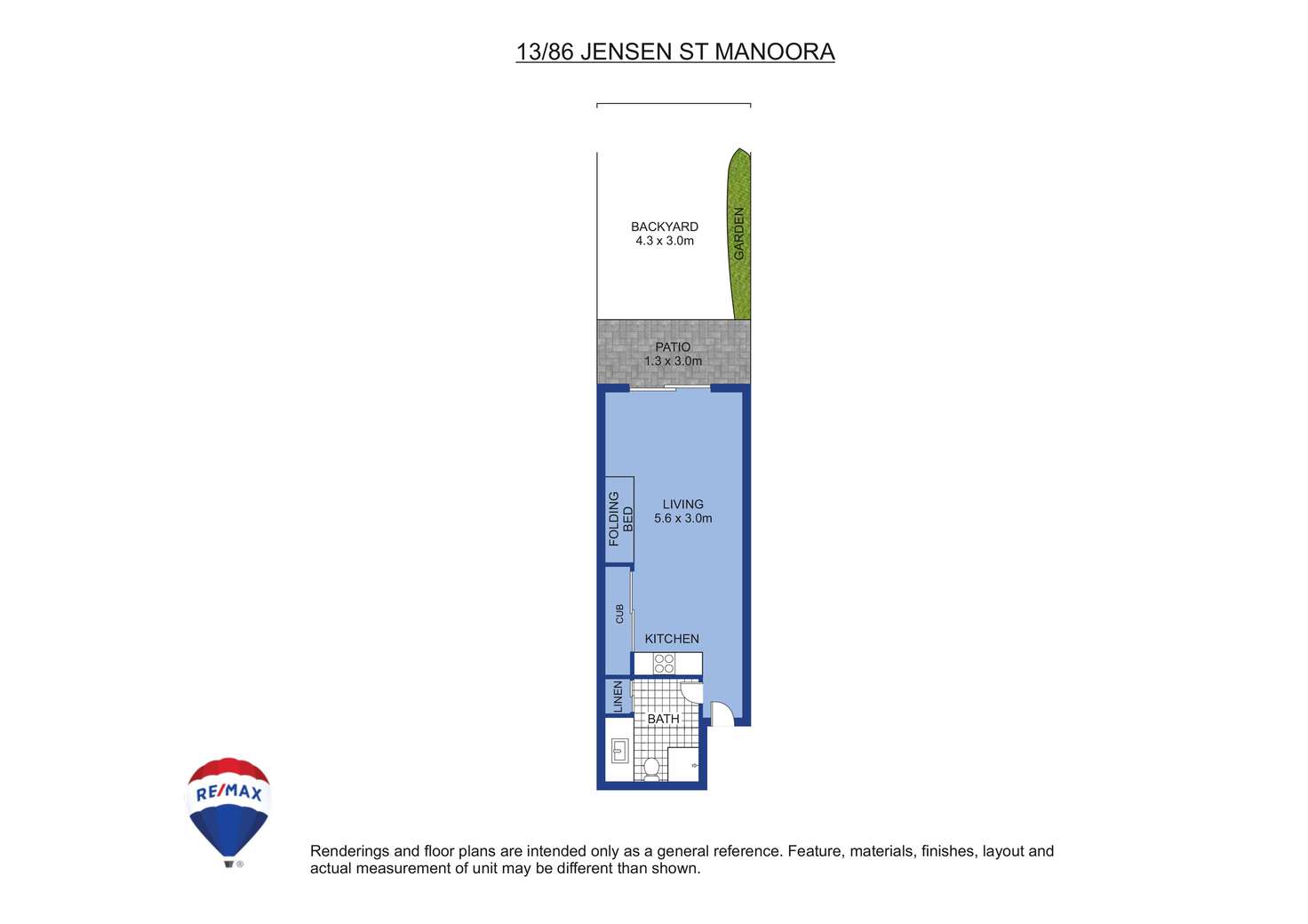 Floorplan of Homely studio listing, 13/86 Jensen Street, Manoora QLD 4870