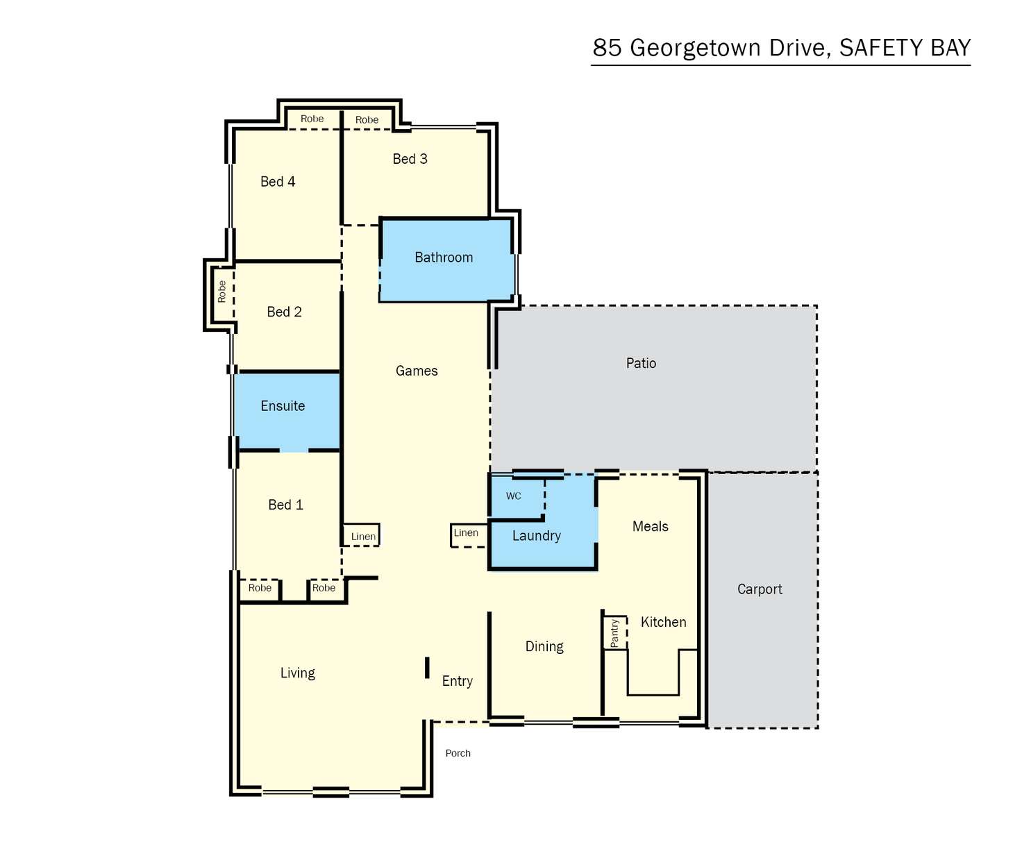 Floorplan of Homely house listing, 85 Georgetown Drive, Safety Bay WA 6169