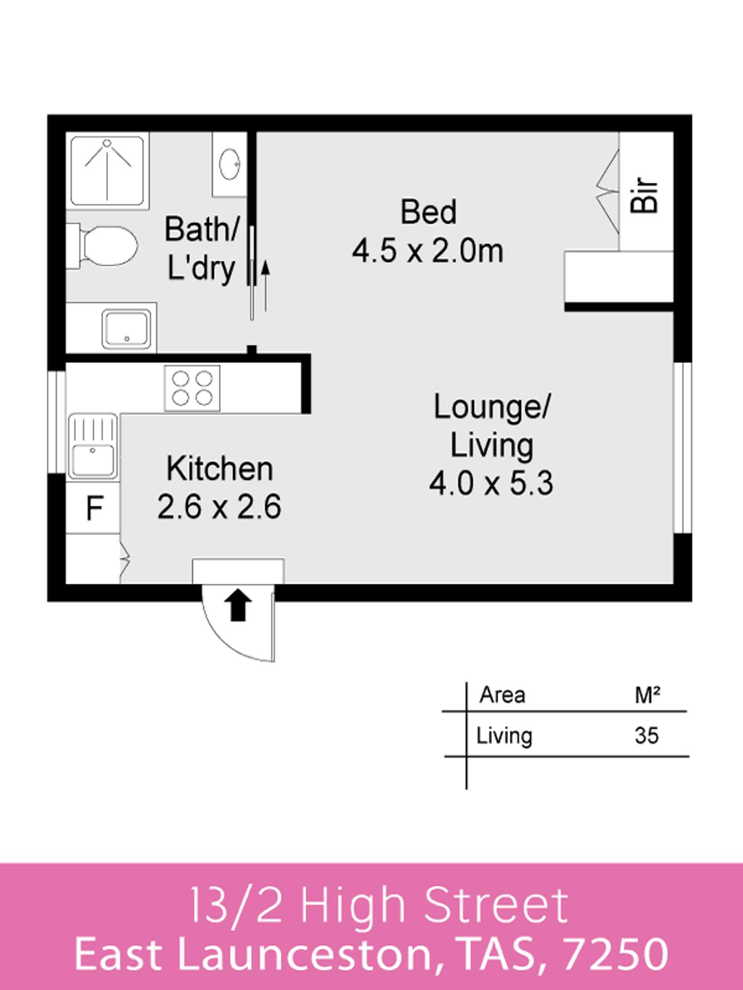 Floorplan of Homely unit listing, 13/2 High Street, East Launceston TAS 7250