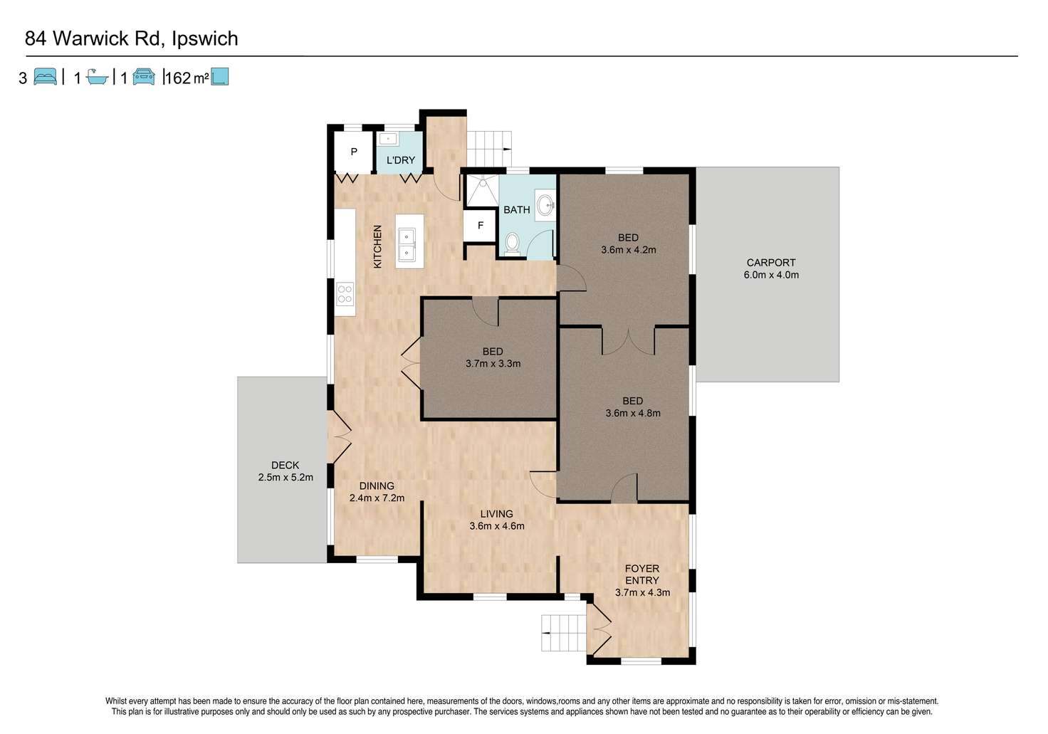 Floorplan of Homely house listing, 84 Warwick Road, Ipswich QLD 4305