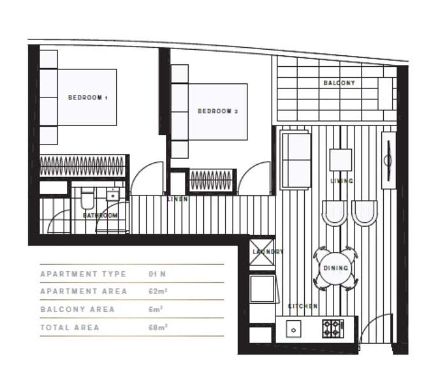 Floorplan of Homely apartment listing, 1801N/889 Collins Street, Docklands VIC 3008