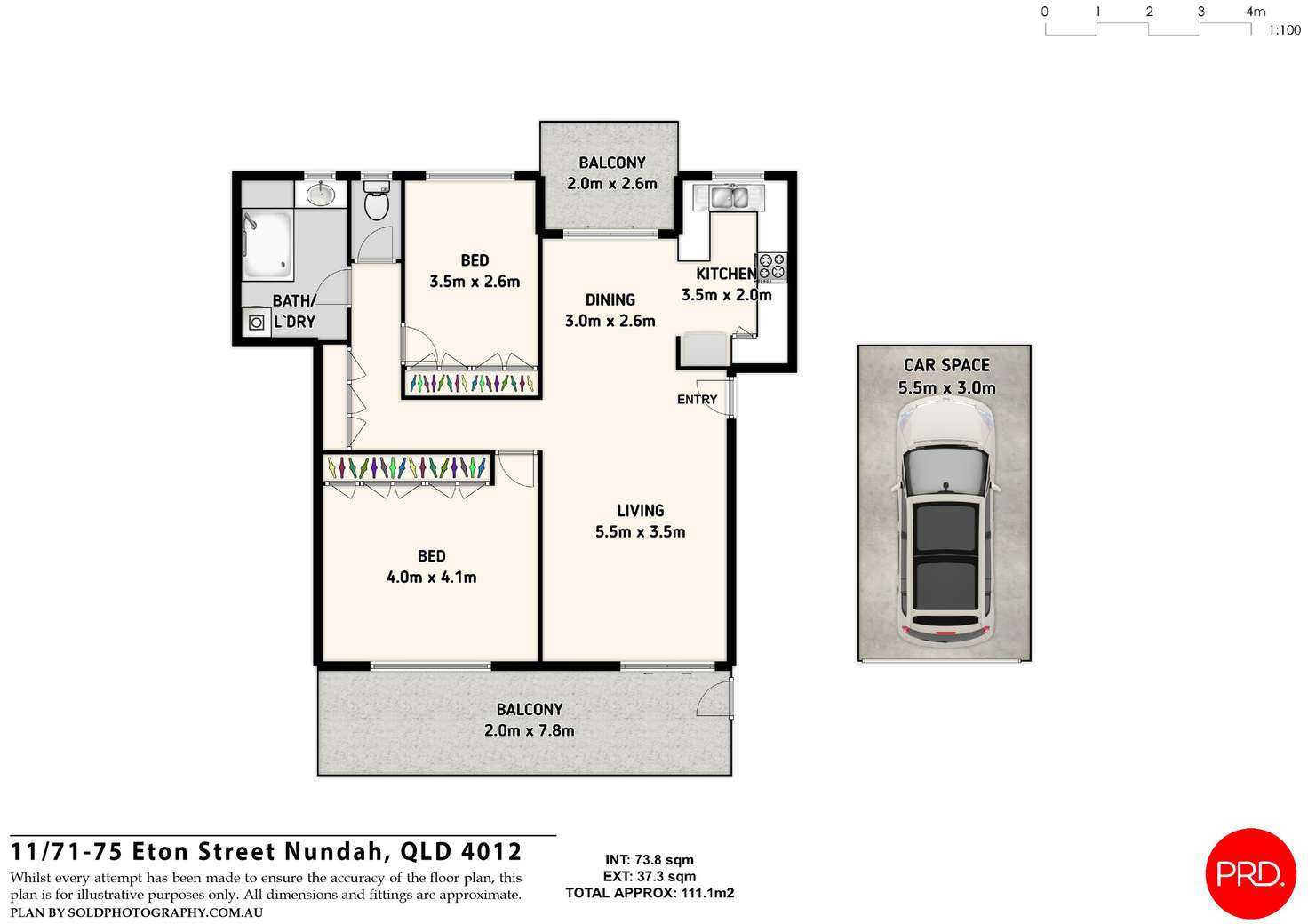 Floorplan of Homely unit listing, 11/73 Eton St, Nundah QLD 4012