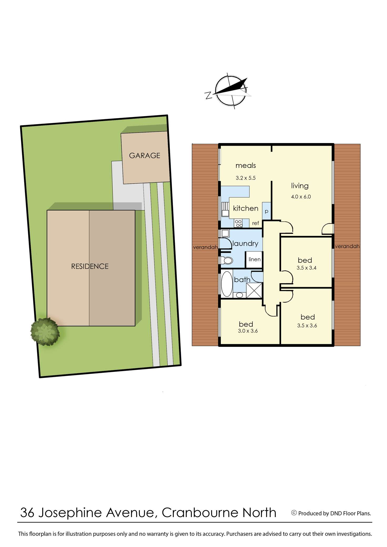 Floorplan of Homely house listing, 36 Josephine Avenue, Cranbourne North VIC 3977