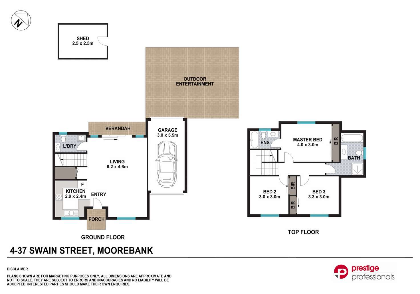 Floorplan of Homely townhouse listing, 4/37-39 Swain Street, Moorebank NSW 2170