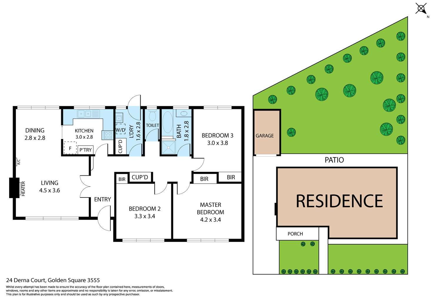 Floorplan of Homely house listing, 24 Derna Court, Golden Square VIC 3555