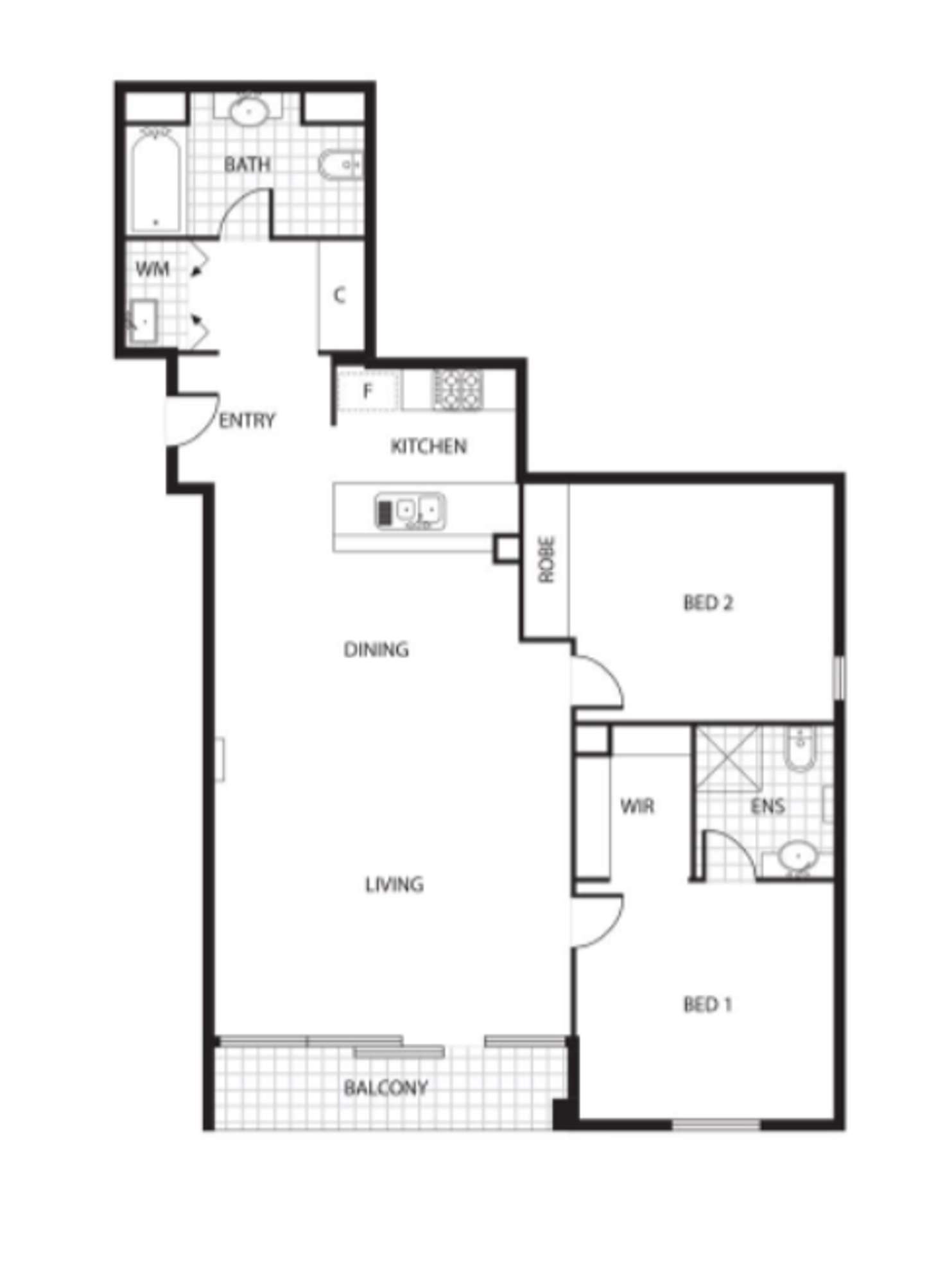Floorplan of Homely apartment listing, 118/63 Dorcas St, South Melbourne VIC 3205
