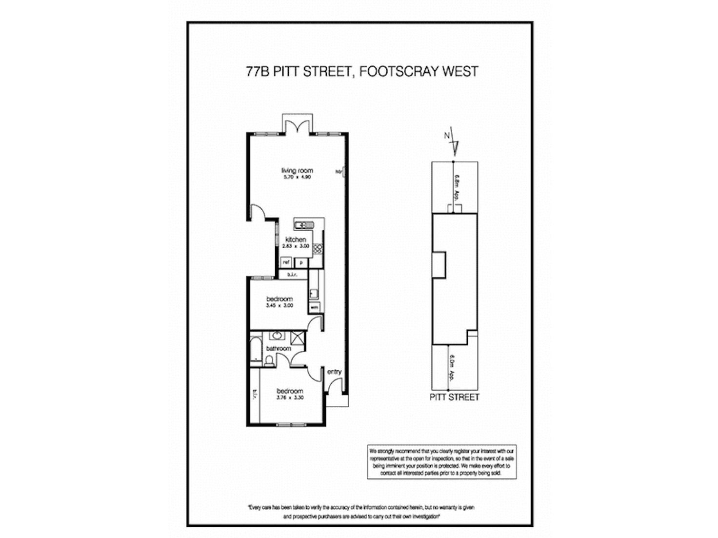 Floorplan of Homely townhouse listing, 77B Pitt Street, West Footscray VIC 3012