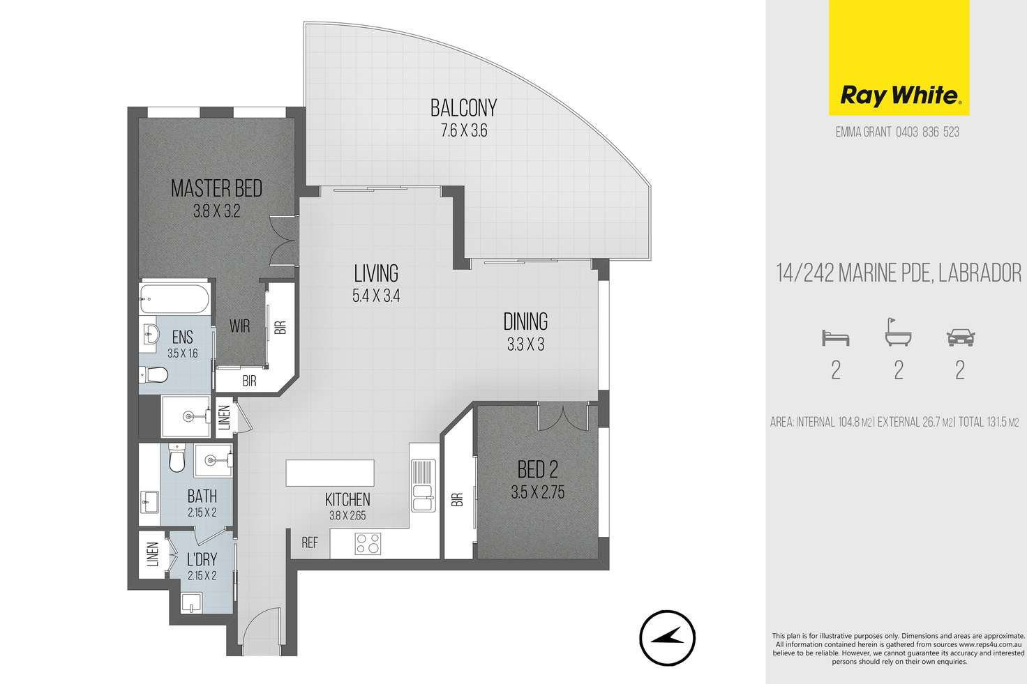 Floorplan of Homely apartment listing, 14/242-244 Marine Parade, Labrador QLD 4215