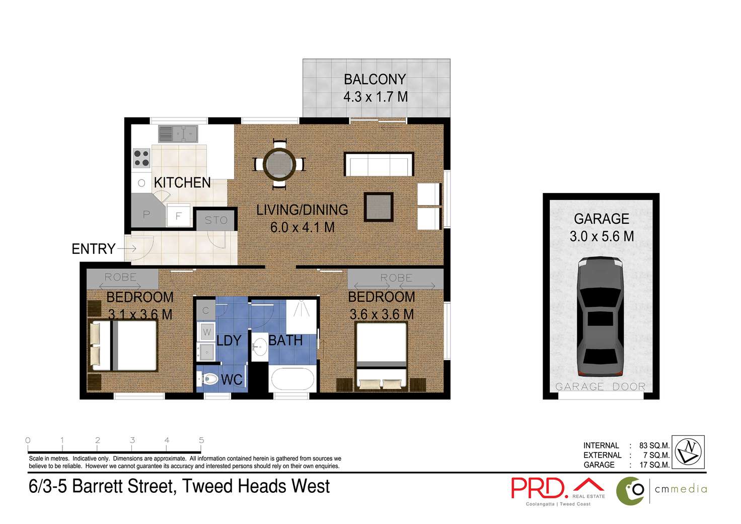 Floorplan of Homely unit listing, 6/3-5 Barrett Street, Tweed Heads West NSW 2485