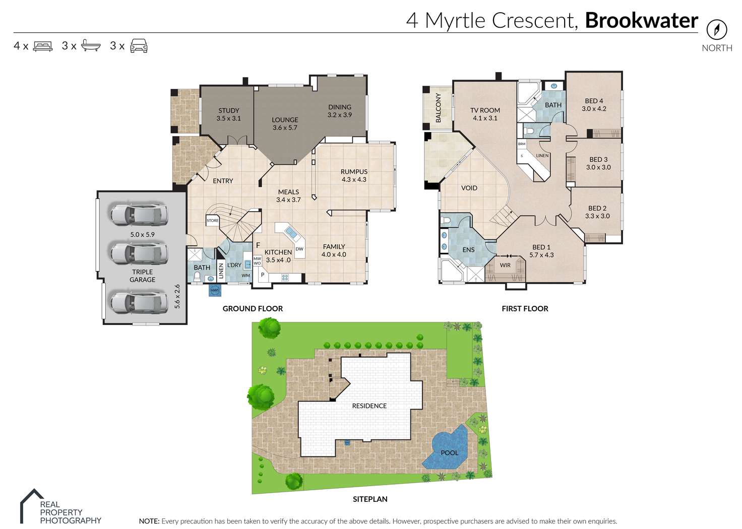 Floorplan of Homely house listing, 4 Myrtle Crescent, Brookwater QLD 4300