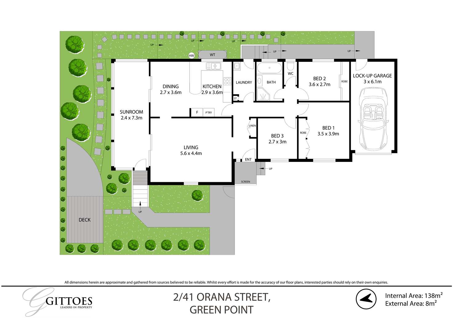 Floorplan of Homely semiDetached listing, 2/41 Orana Street, Green Point NSW 2251