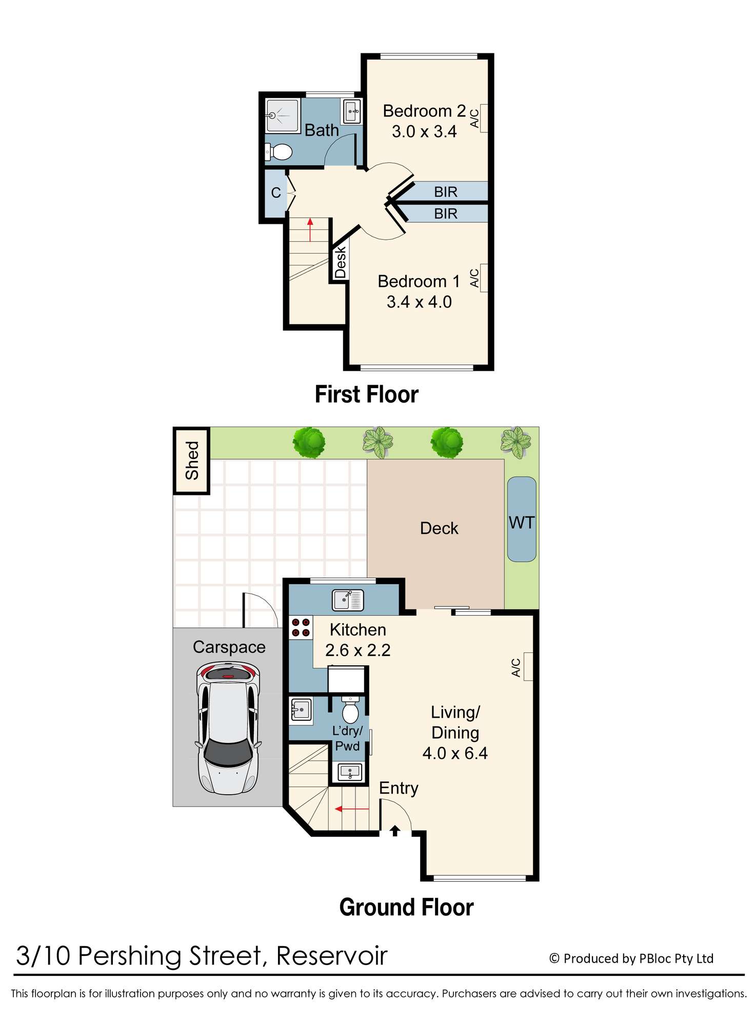 Floorplan of Homely townhouse listing, 3/10 Pershing Street, Reservoir VIC 3073