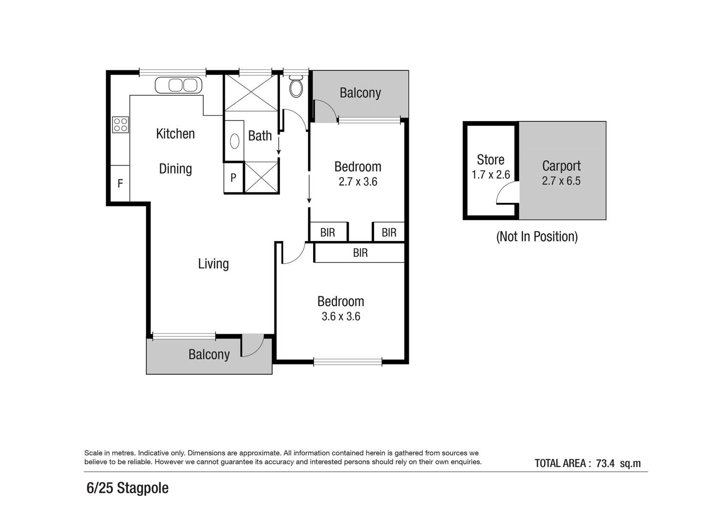 Floorplan of Homely unit listing, 6/25-29 Stagpole Street, West End QLD 4810