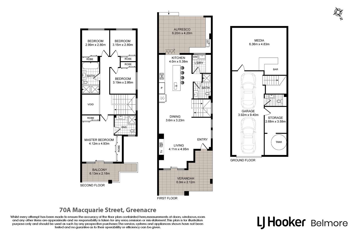 Floorplan of Homely semiDetached listing, 70A Macquarie Street, Greenacre NSW 2190