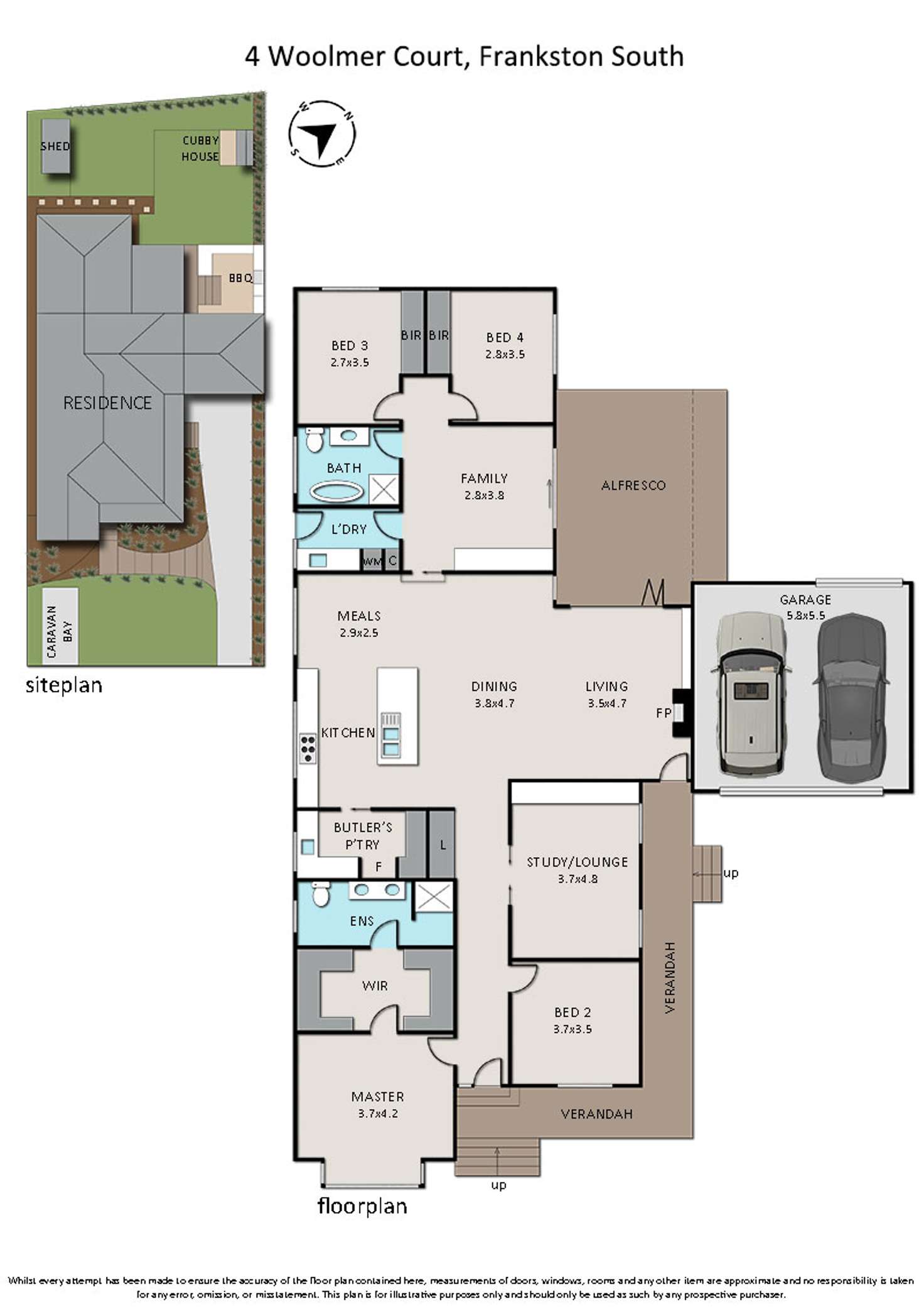 Floorplan of Homely house listing, 4 Woolmer Court, Frankston South VIC 3199