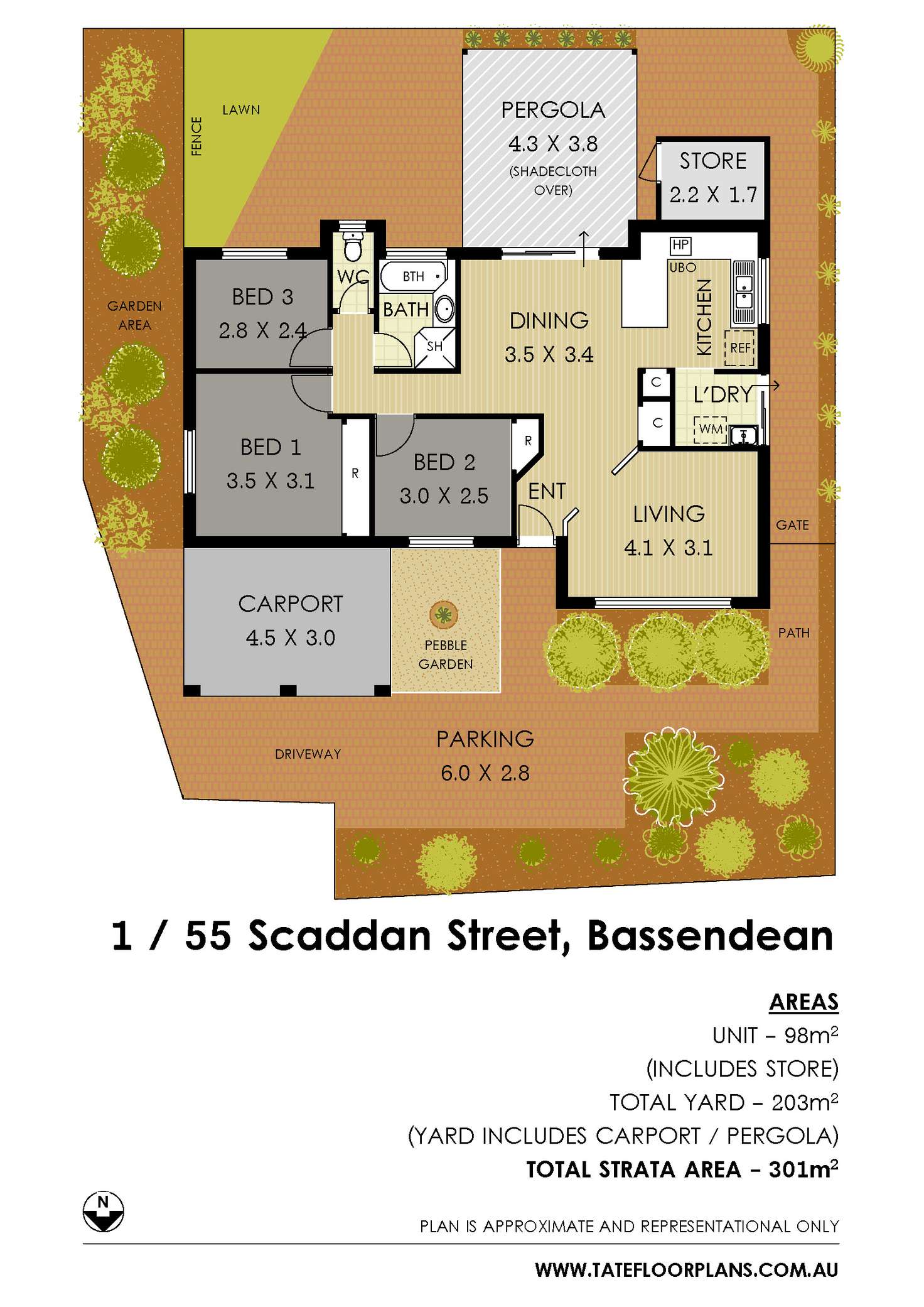 Floorplan of Homely villa listing, 1/55 Scaddan Street, Bassendean WA 6054