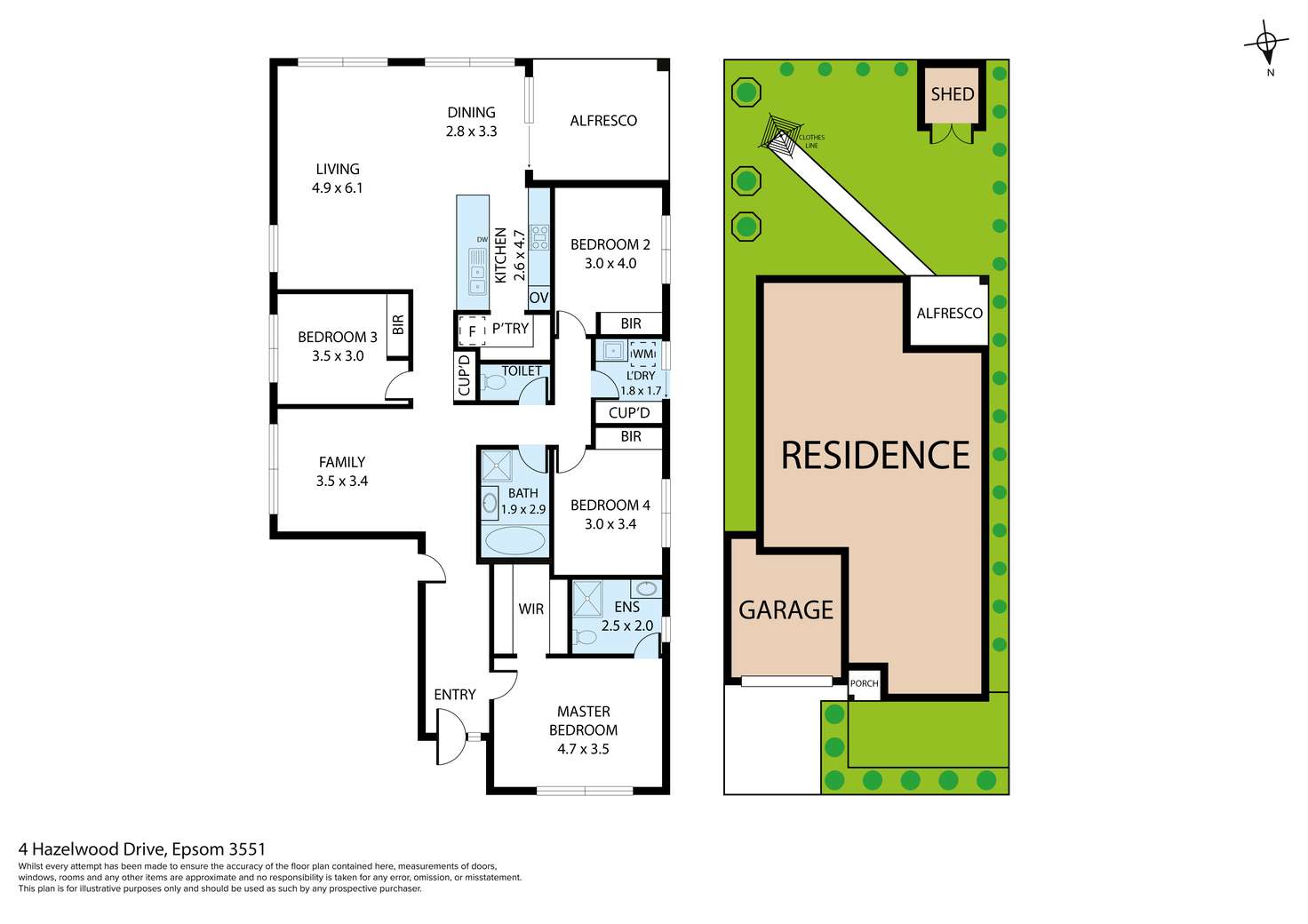 Floorplan of Homely house listing, 4 Hazelwood Drive, Epsom VIC 3551