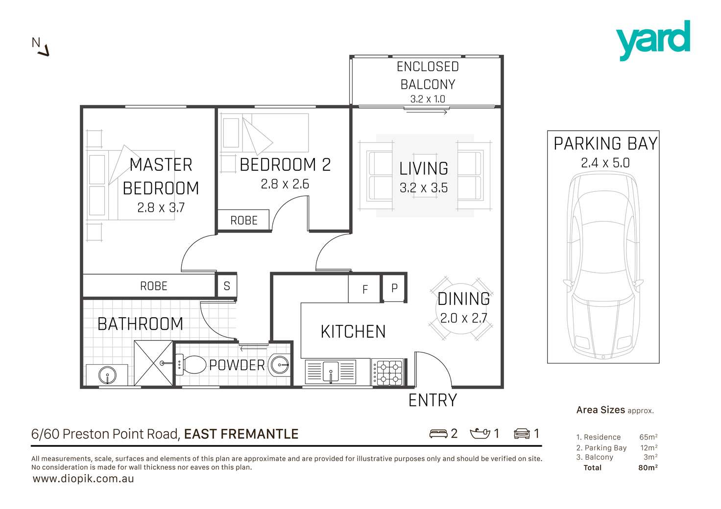 Floorplan of Homely apartment listing, 6/60 Preston Point Road, East Fremantle WA 6158