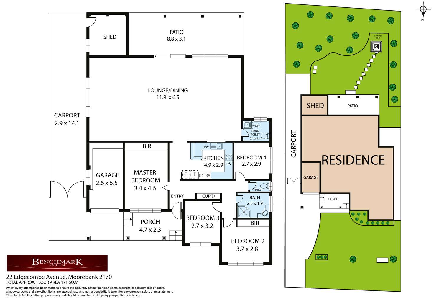 Floorplan of Homely house listing, 22 Edgecombe Avenue, Moorebank NSW 2170