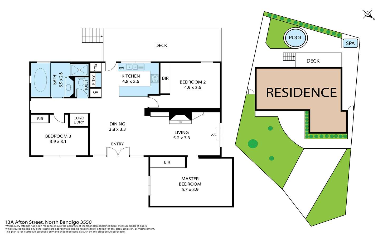 Floorplan of Homely house listing, 13A Afton Street, North Bendigo VIC 3550
