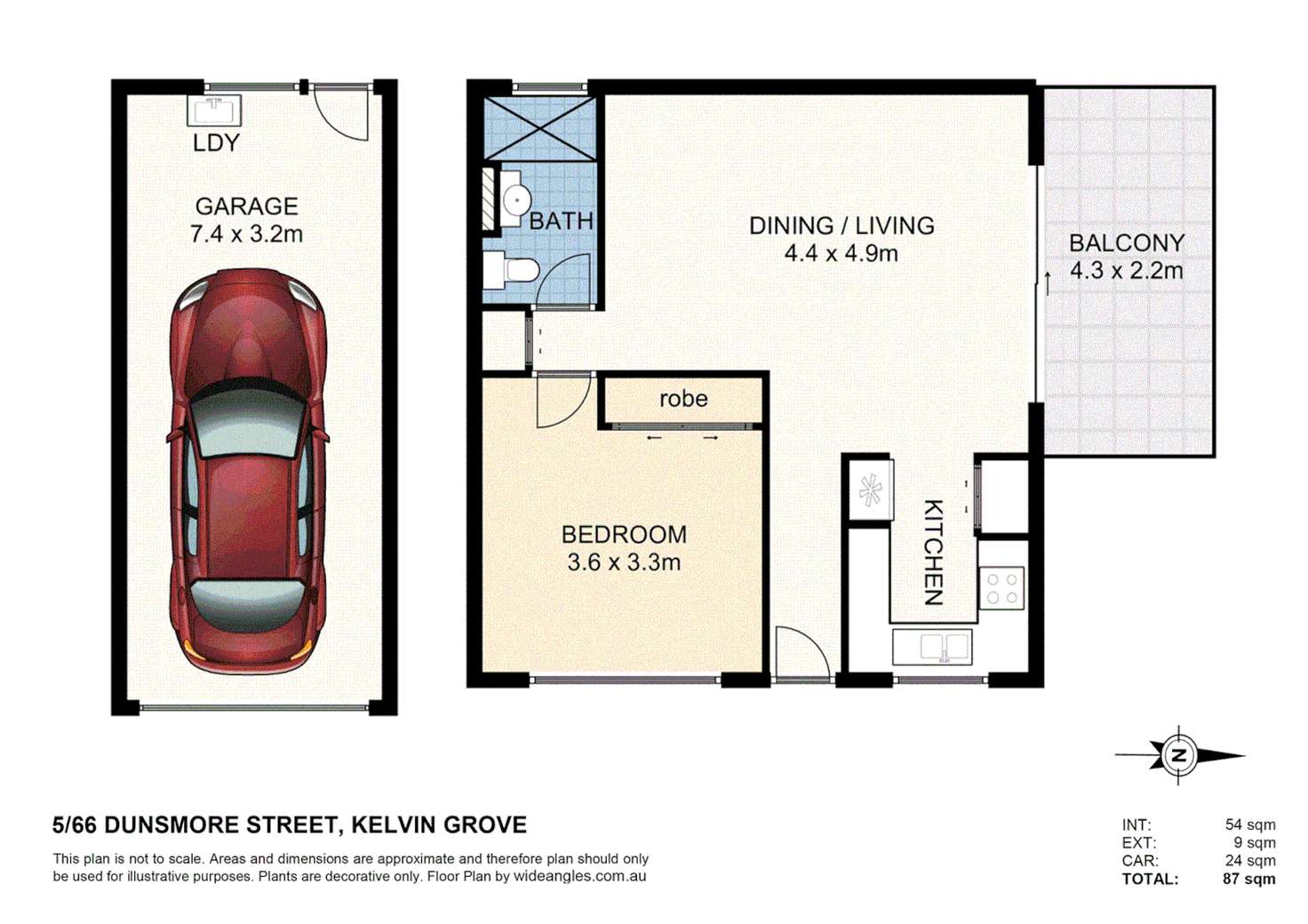 Floorplan of Homely unit listing, 5/66 Dunsmore Street, Kelvin Grove QLD 4059