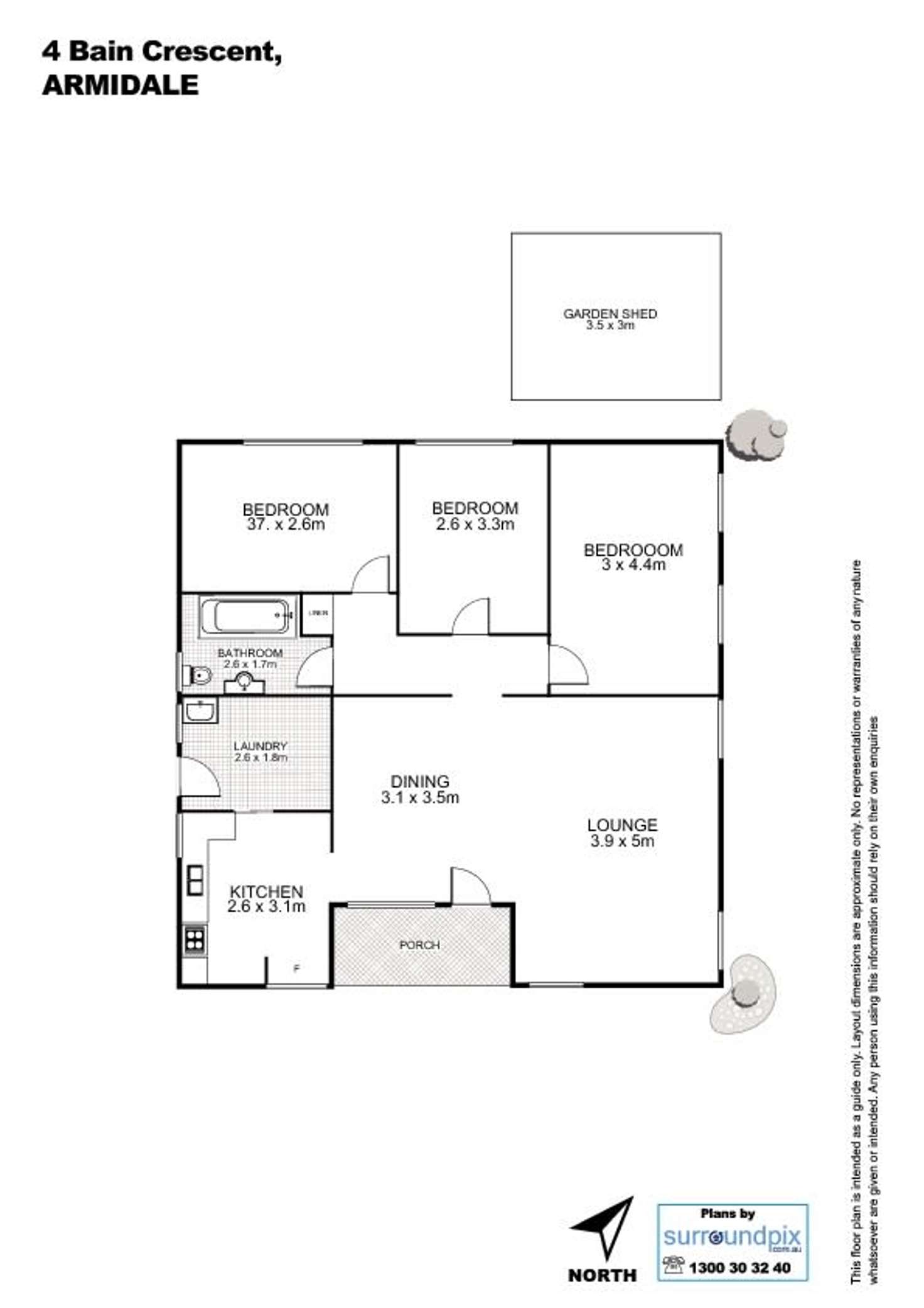 Floorplan of Homely house listing, 4 Bain Crescent, Armidale NSW 2350