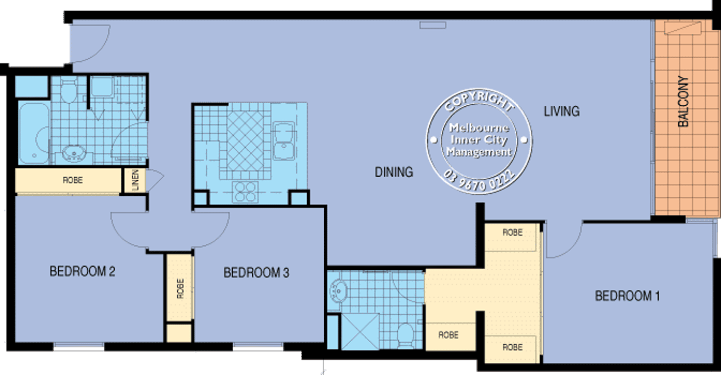 Floorplan of Homely apartment listing, REF 23027/148 Wells Street, South Melbourne VIC 3205