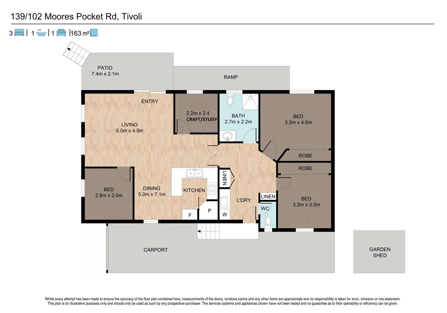Floorplan of Homely retirement listing, 139/102A Moores Pocket Road, Moores Pocket QLD 4305