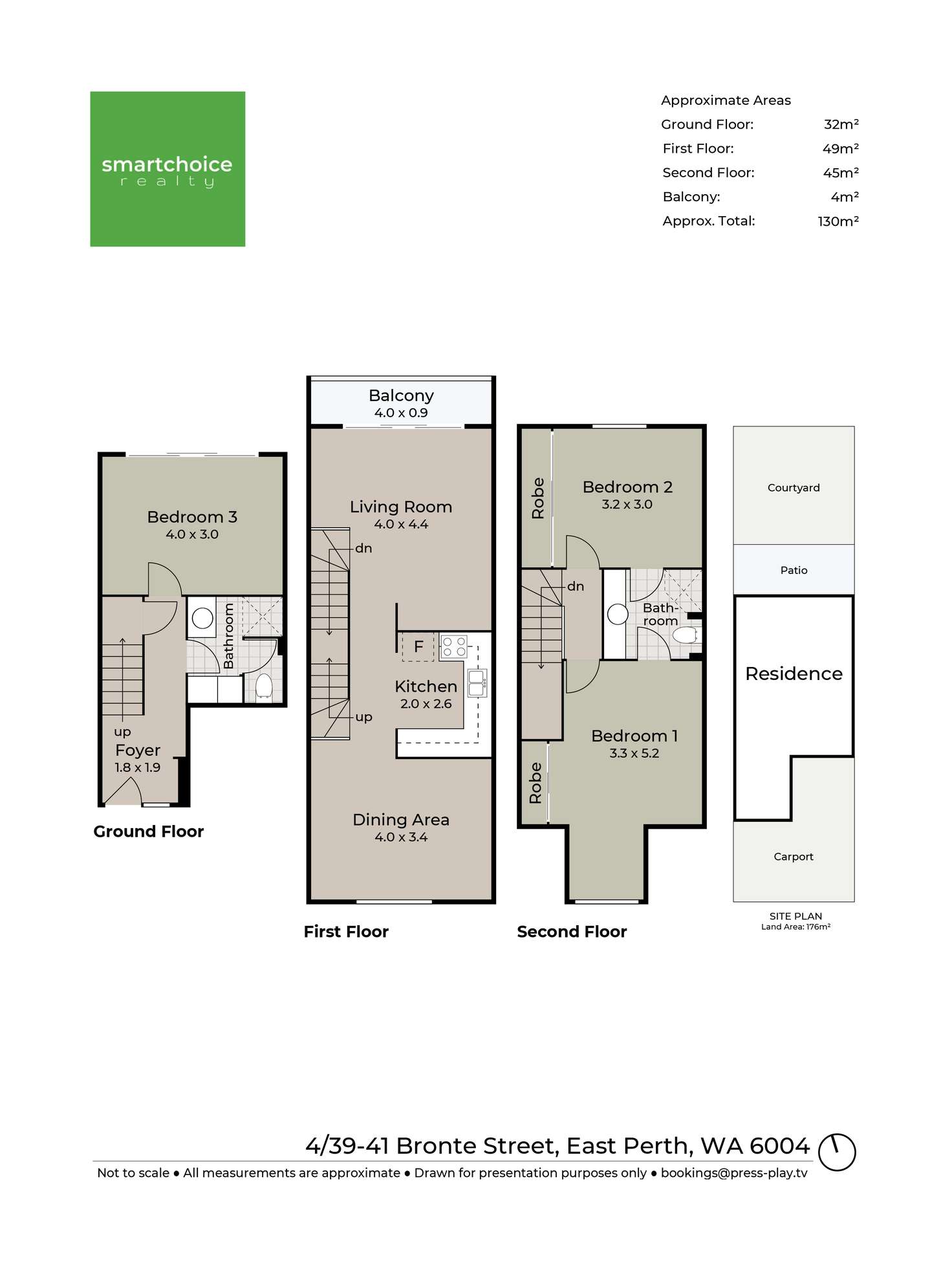 Floorplan of Homely townhouse listing, 4/39-41 Bronte Street, East Perth WA 6004