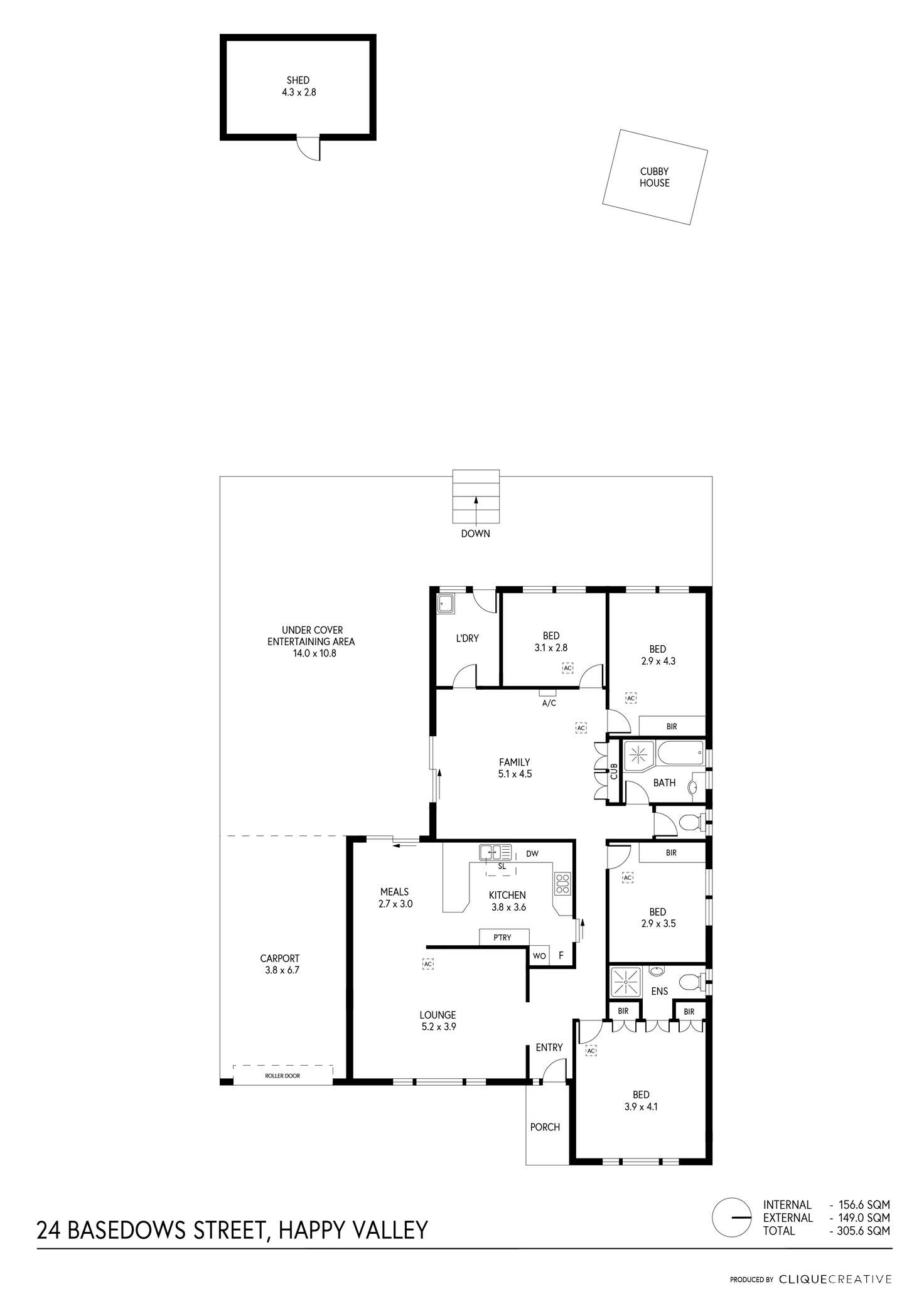 Floorplan of Homely house listing, 24 Basedows Street, Happy Valley SA 5159