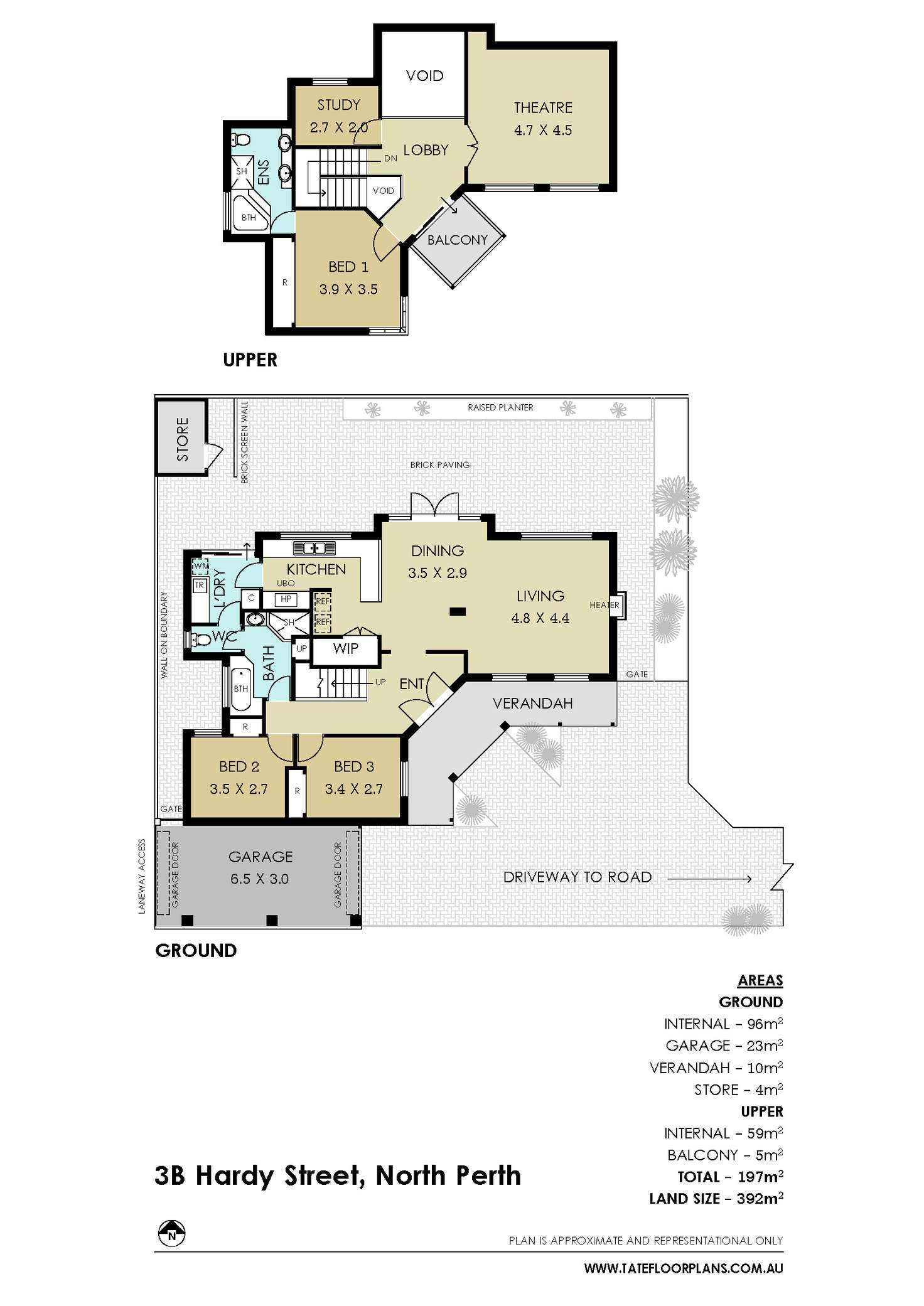 Floorplan of Homely house listing, 3B Hardy Street, North Perth WA 6006