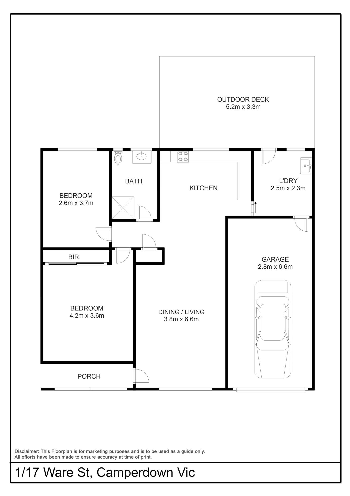 Floorplan of Homely house listing, 1/17 Ware Street, Camperdown VIC 3260