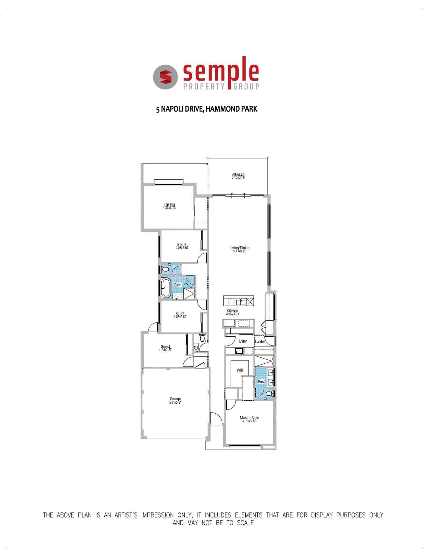 Floorplan of Homely house listing, 5 Napoli Drive, Hammond Park WA 6164